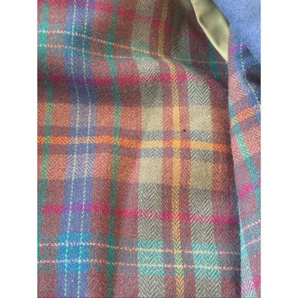 Vintage Pendleton Jacket Mens XL Blue Virgin Wool Bomber Flannel Lined 80s Coat - Picture 11 of 12